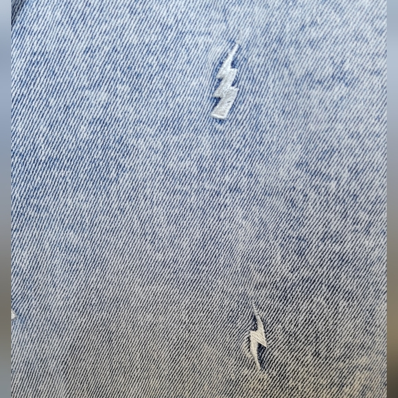 TINSELTOWN Lightning Detail Marble Washed Ankle Skinny Jeans - Picture 4 of 4